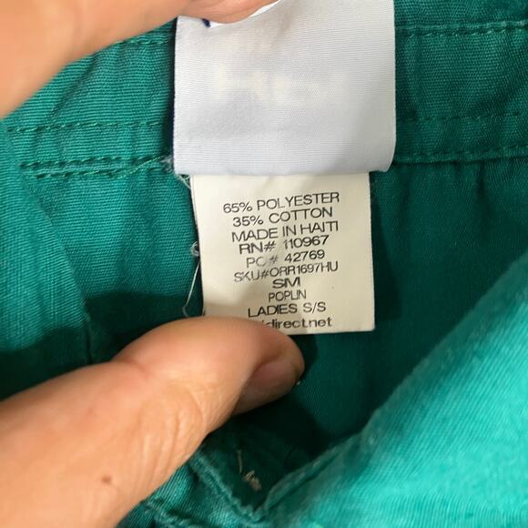 O'Reilly Auto Shirt Womens Small Green Work Uniform Short Sleeve Embroidered Top - Picture 4 of 8